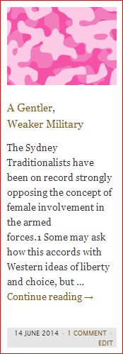 Editorial, "A Gentler, Weaker Military" SydneyTrads (14 June 2014)