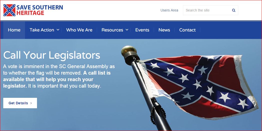 Save Southern Heritage website screenshot