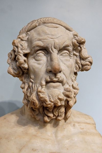 Marble bust of Homer.